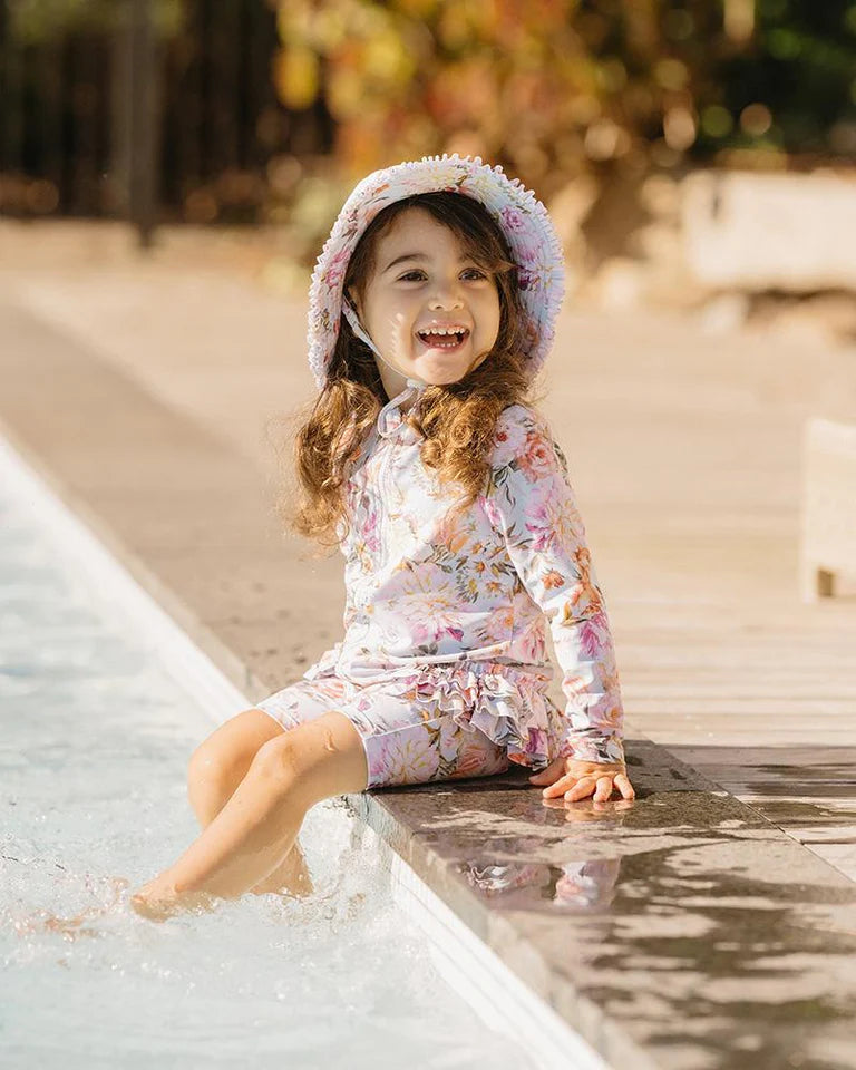 Bebe Evelyn Print LS Rash Suit Evelyn Print in Multi