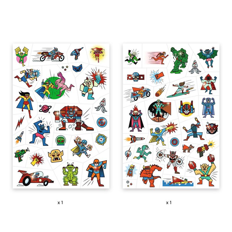 Djeco 50+ heroes vs villains tattoos