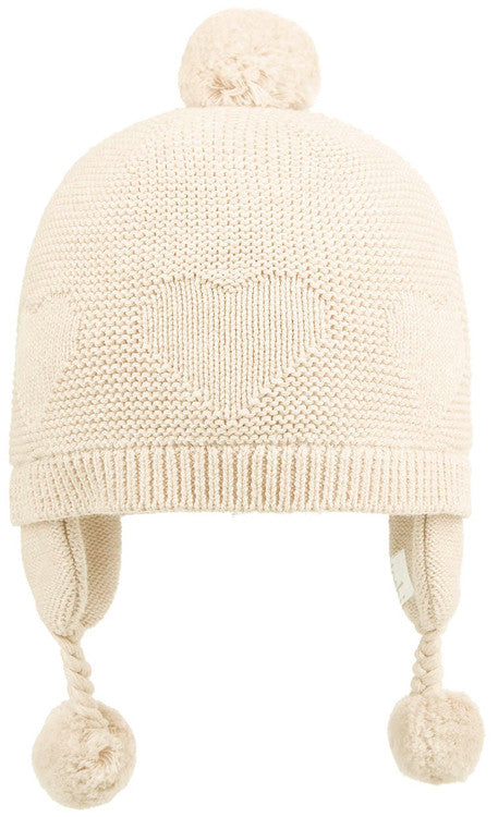 Toshi organic earmuff heart - feather in cream