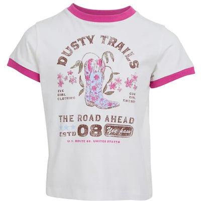 Eve Girl Cowgirl Ringer Tee in Vintage White