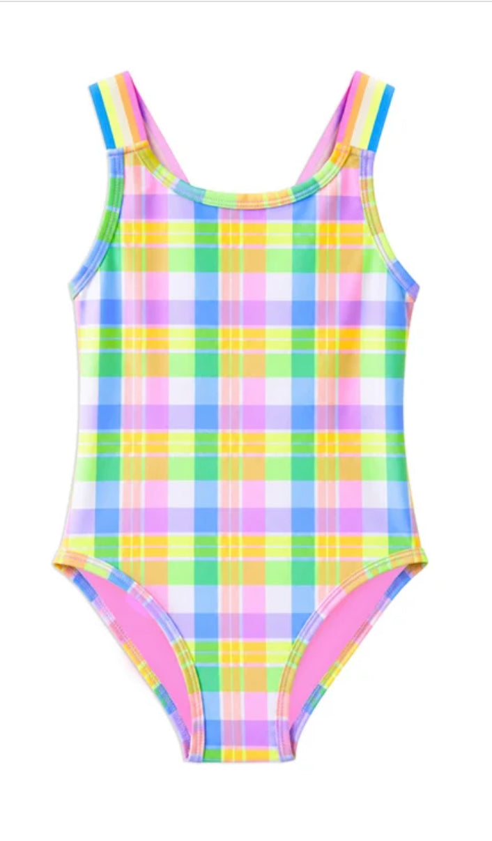 Milky carnival check swimsuit