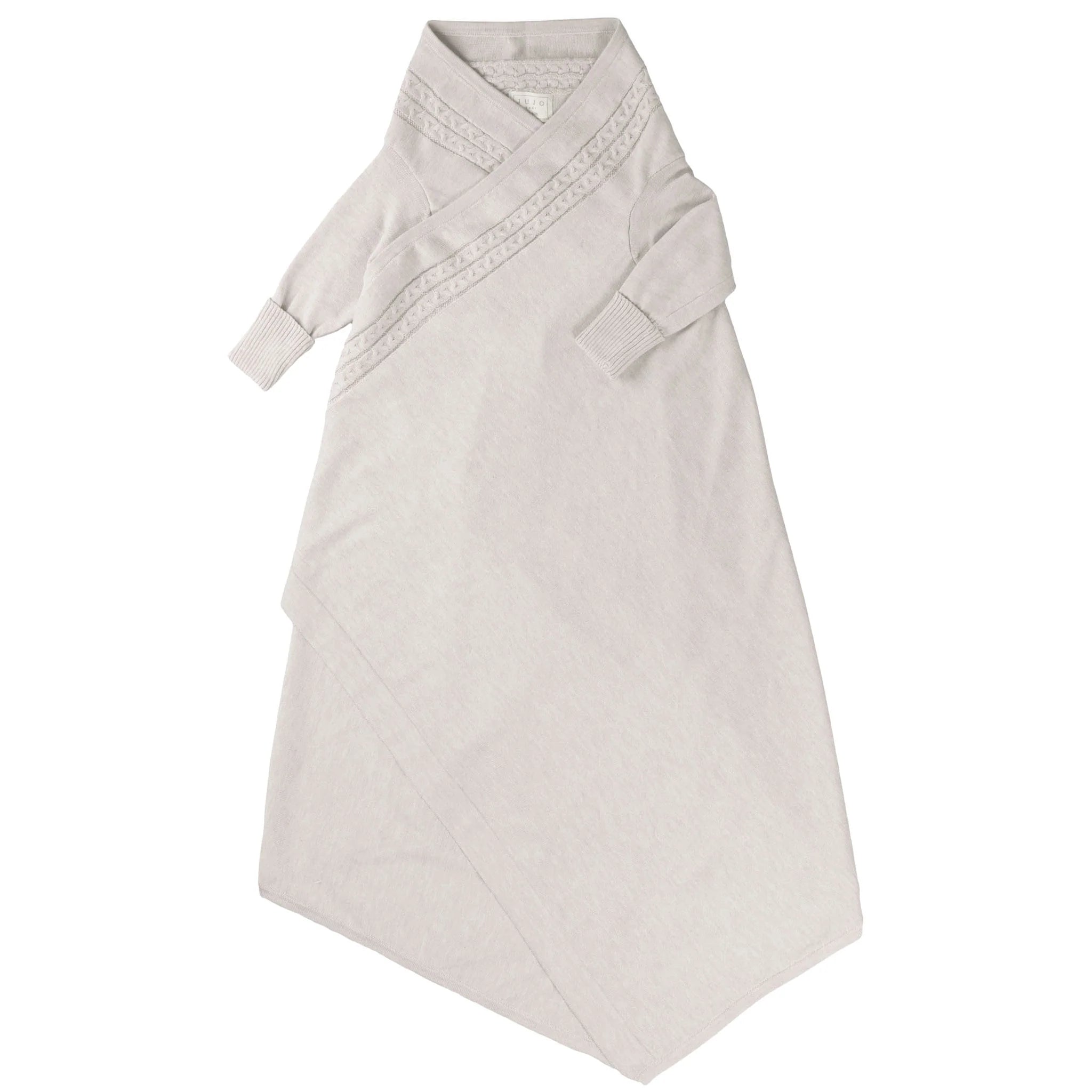 Jujo Baby cable edge knitted shwrap - milk
