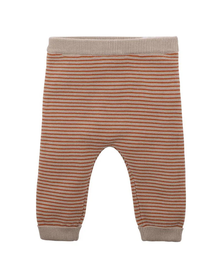 Bebe Eli Stripe knitted Leggings chestnut stripe in brown