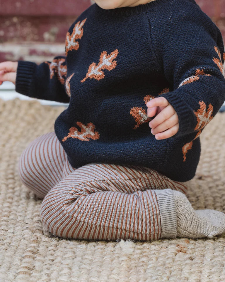 Bebe Eli Stripe knitted Leggings chestnut stripe in brown