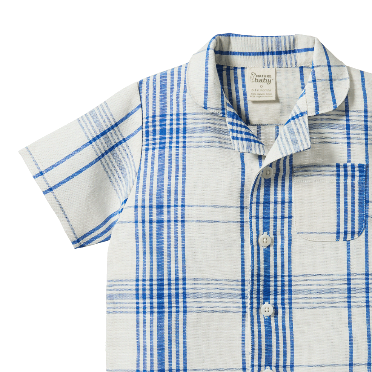 Nature Baby Clyde check linen guthrie shirt