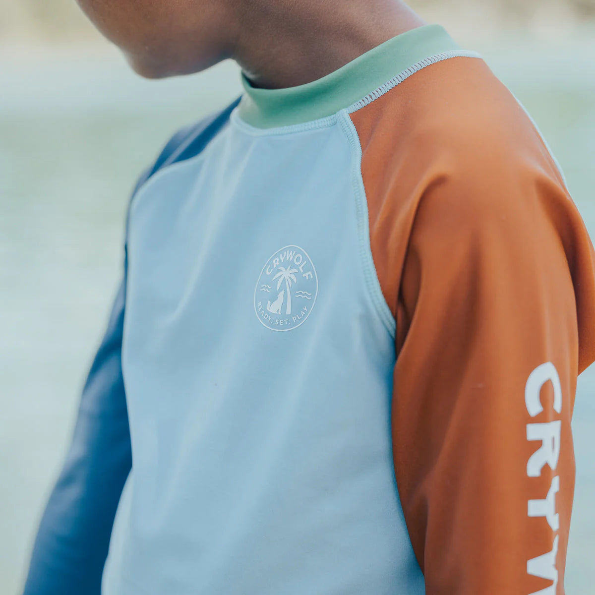 Crywolf rash vest ocean colour block