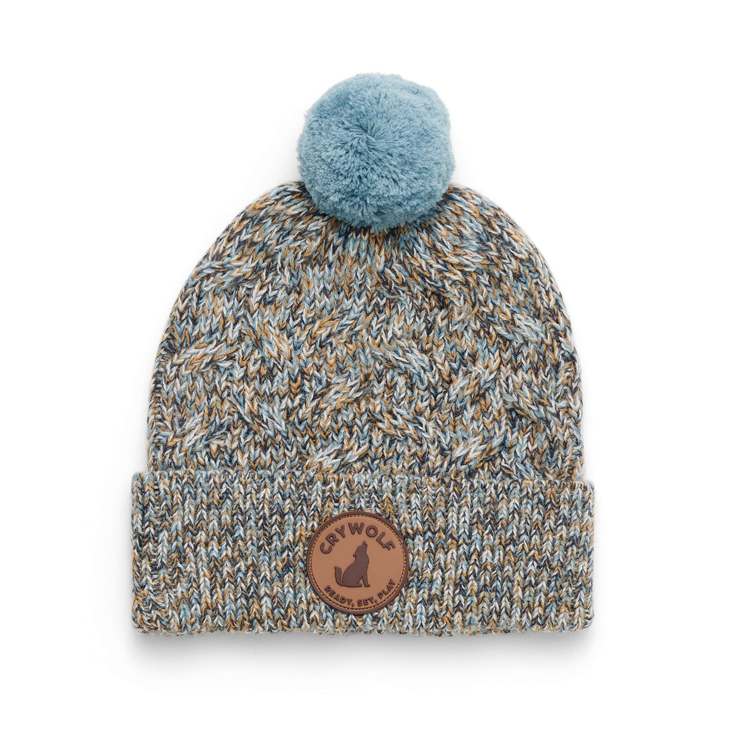Crywolf Pom Pom beanie in Blue Speckle