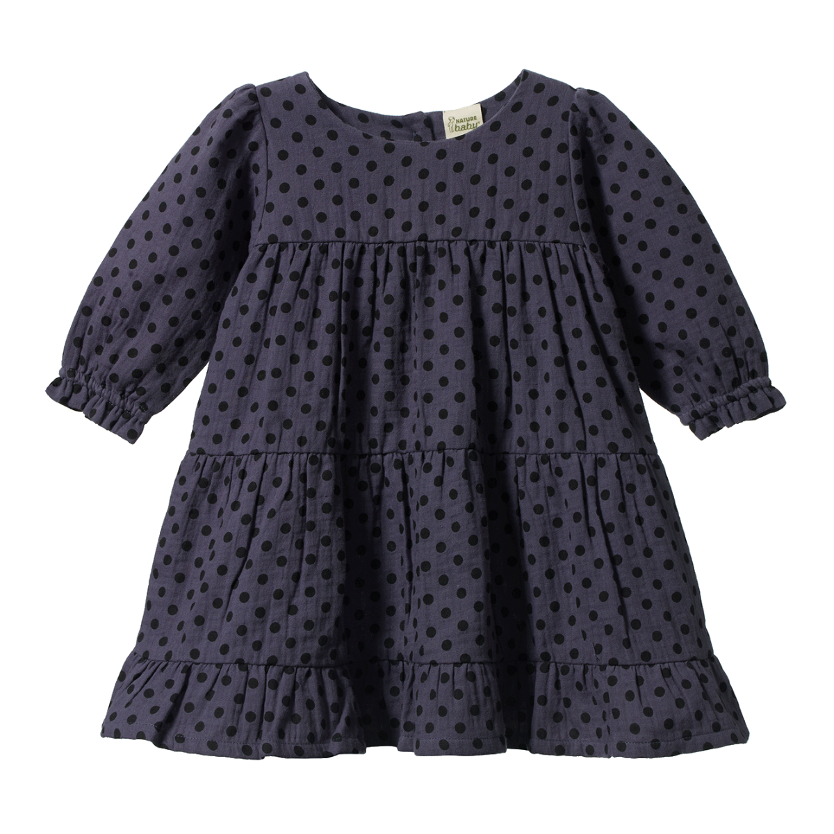 Nature Baby Elliot Dress violet polka dot print