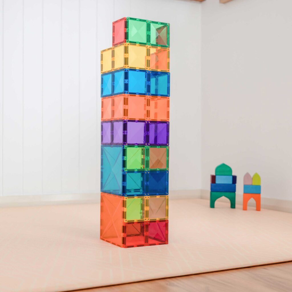 Connetix Magnetic Tiles - 42 Pc Rainbow Square Pack