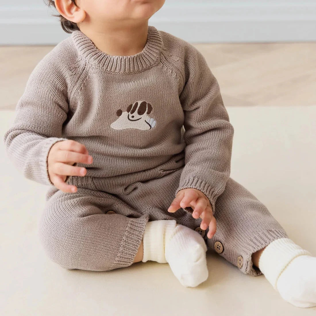 Jamie Kay Theo Knit Onepiece - Sasha Puppy