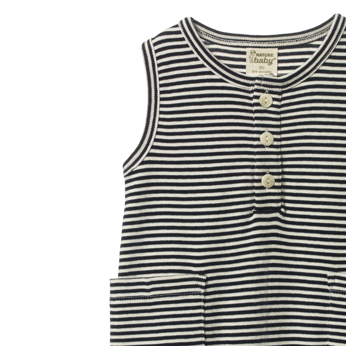 Nature Baby Camper Suit Navy Stripe in Navy