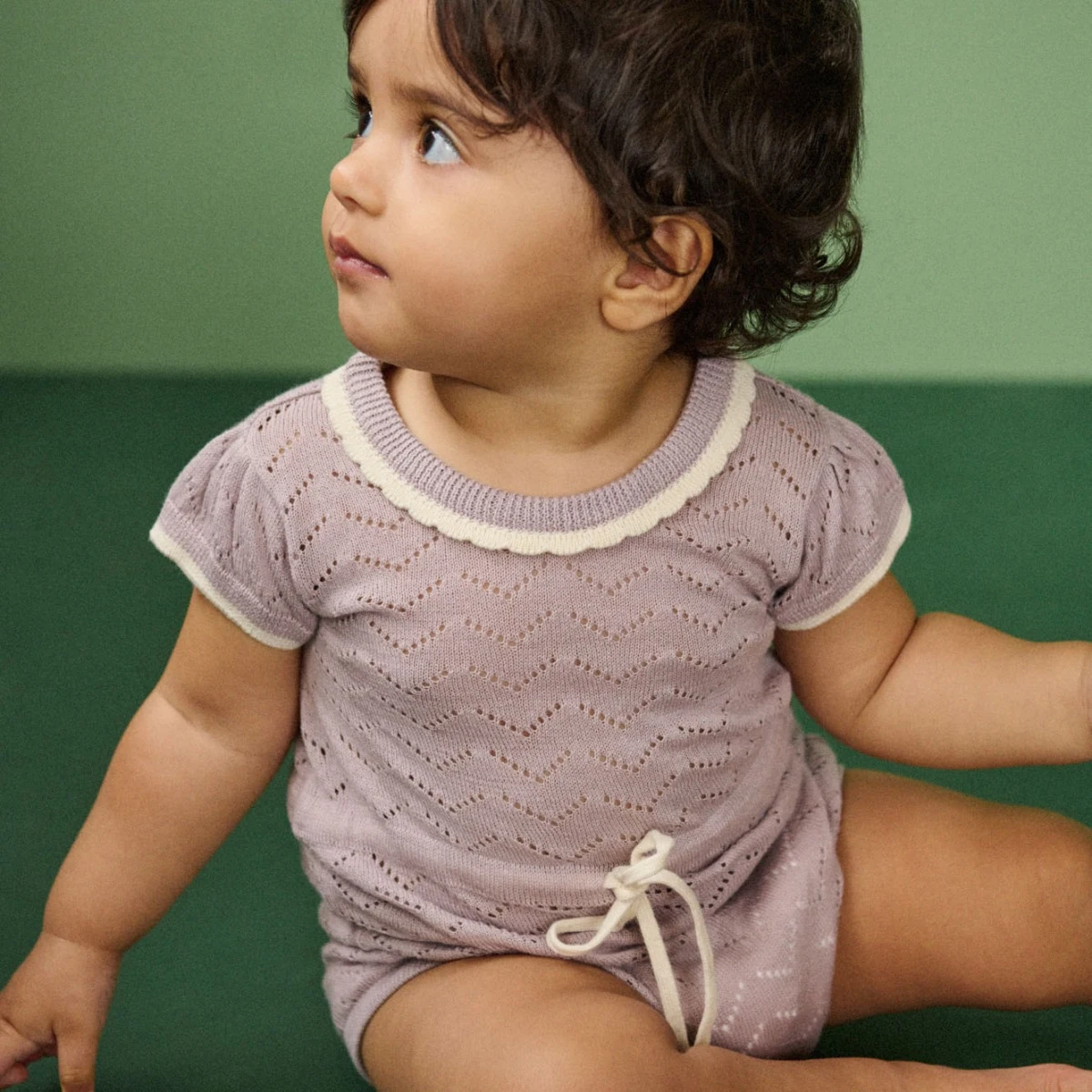 Nature Baby Lottie Suit Lilac Pointelle in Purple