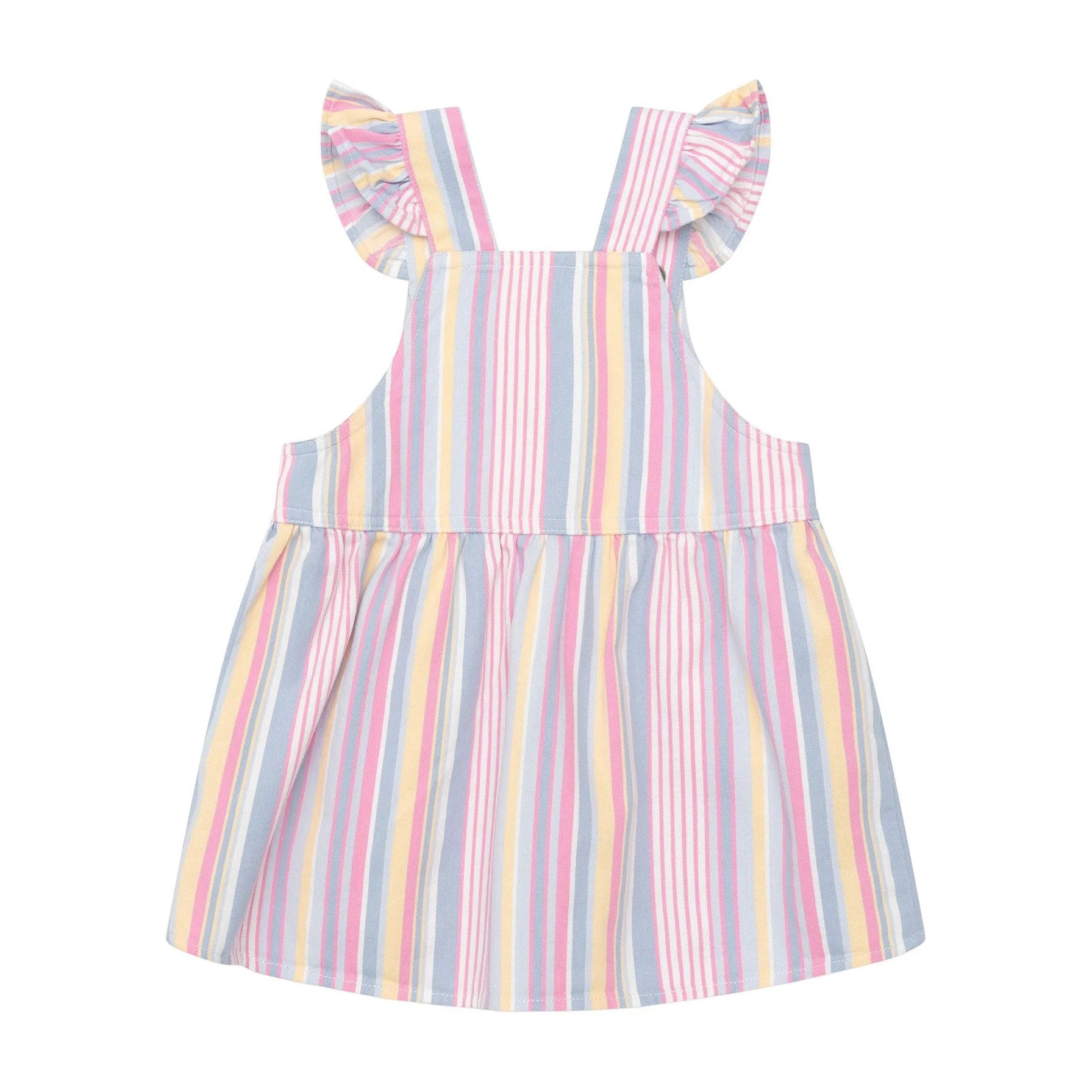 Huxbaby Rainbow Stripe Pinafore Dress Rainbow in Multi