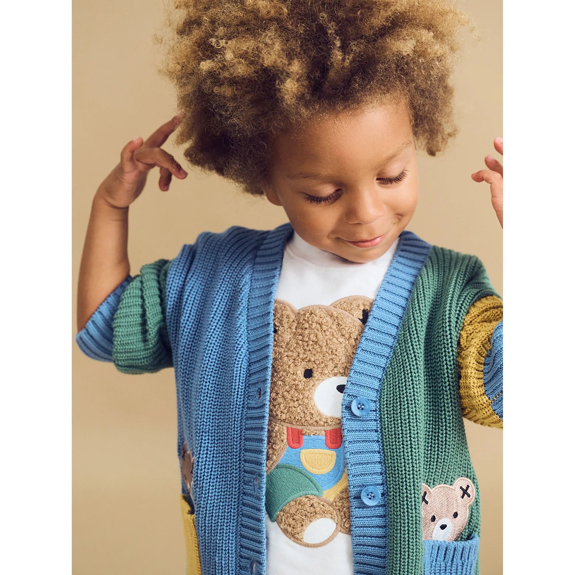 Huxbaby Hidden Hux Fisherman Rib Cardi in Multi