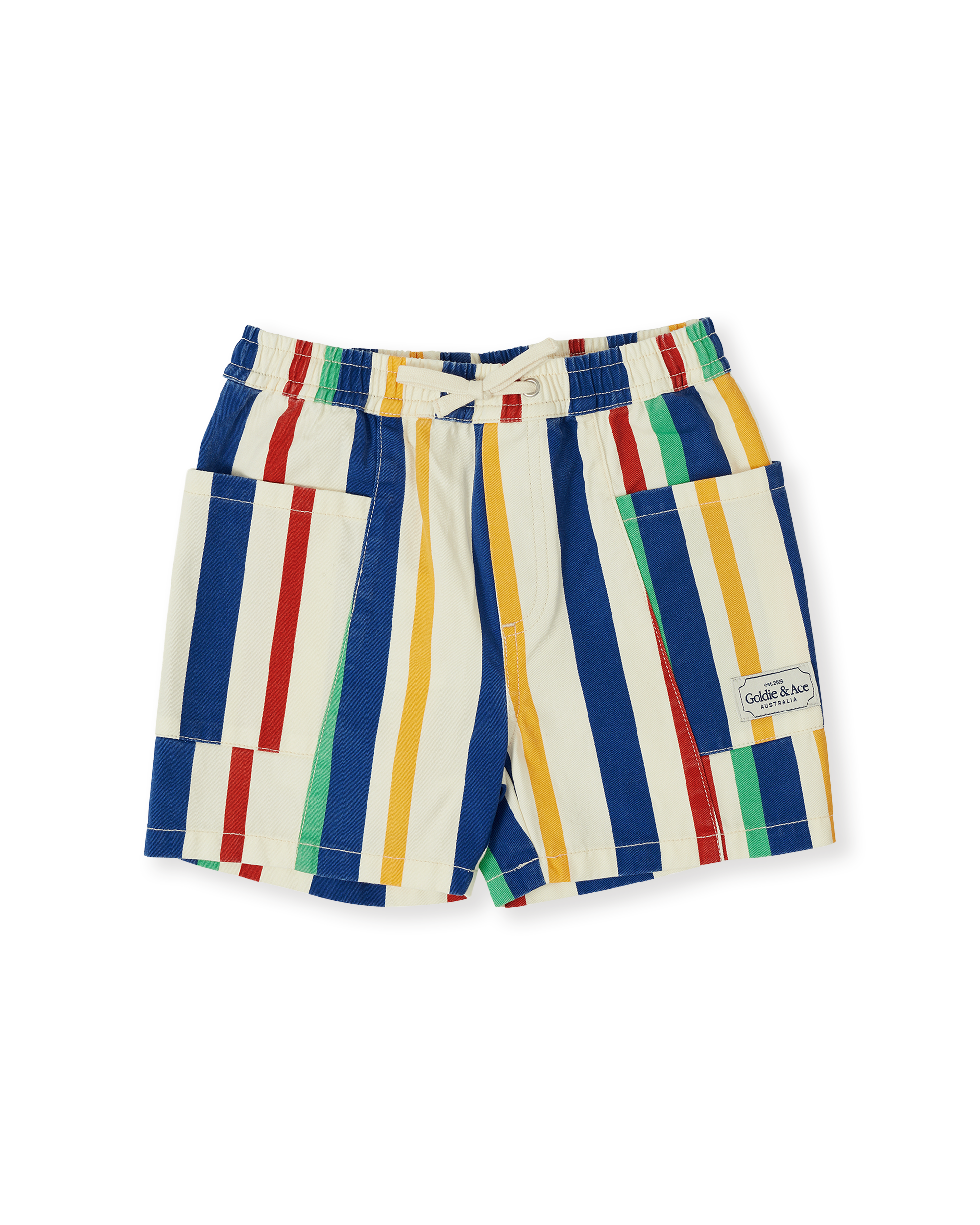 Goldie & Ace 90’s bold stripe Noah denim pocket shorts