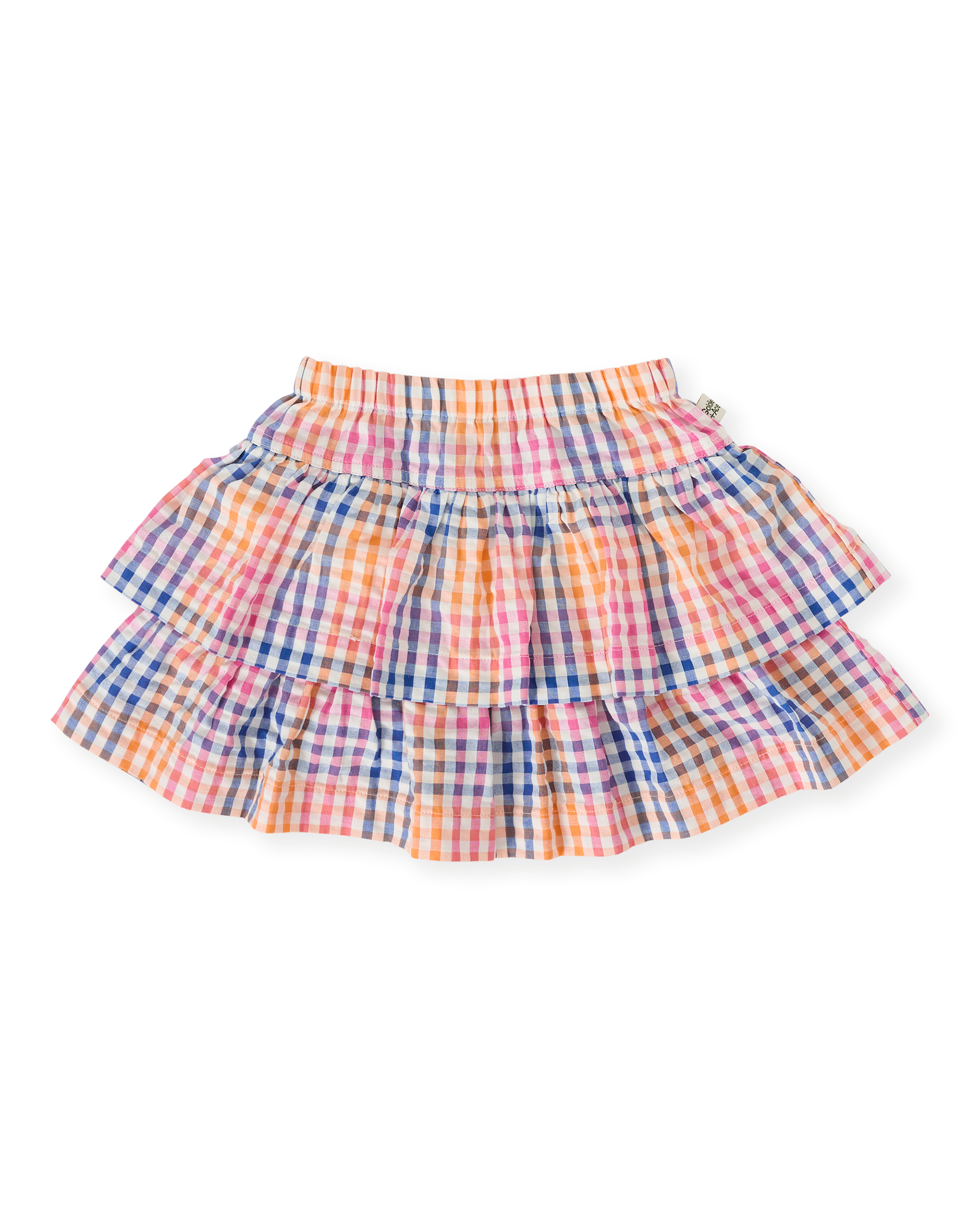 Goldie & Ace rainbow gingham ria ruffle skirt