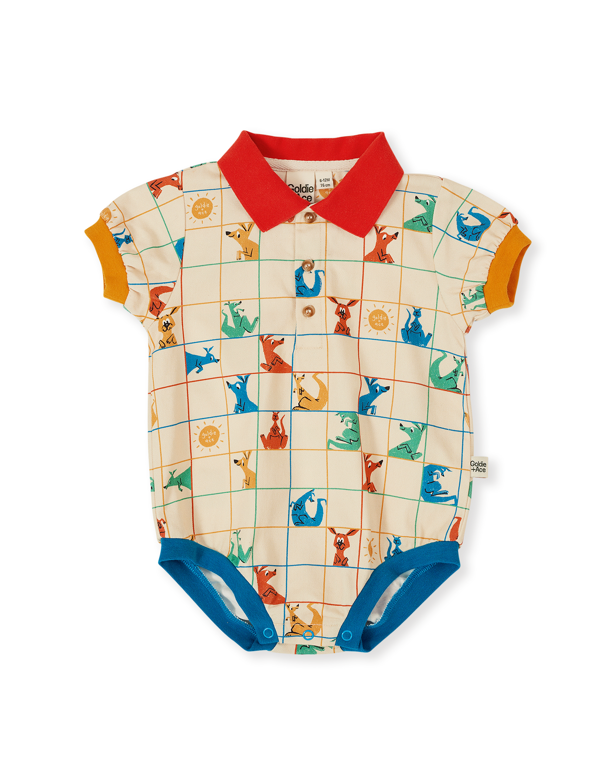 Goldie + Ace hopscotch polo romper