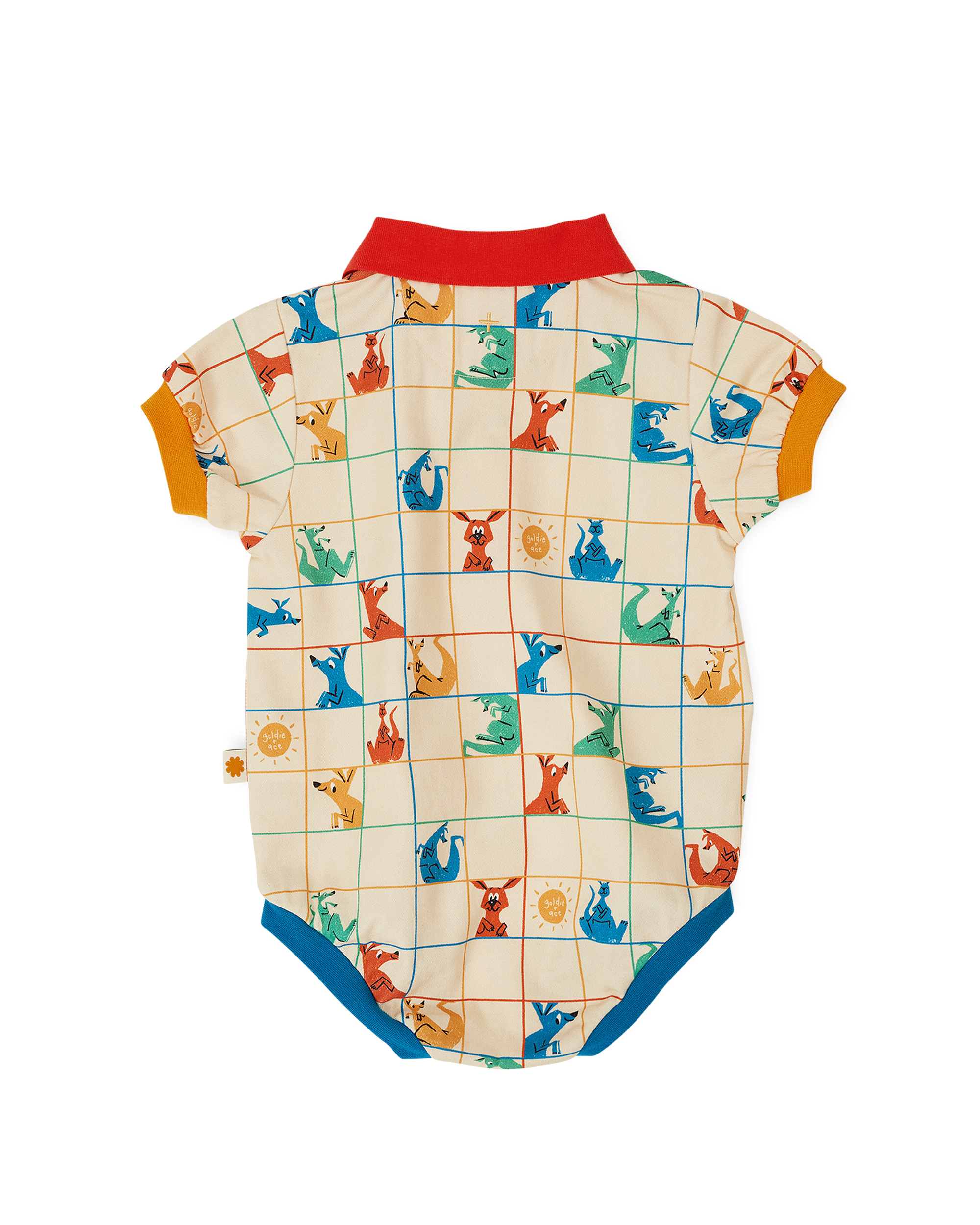 Goldie + Ace hopscotch polo romper