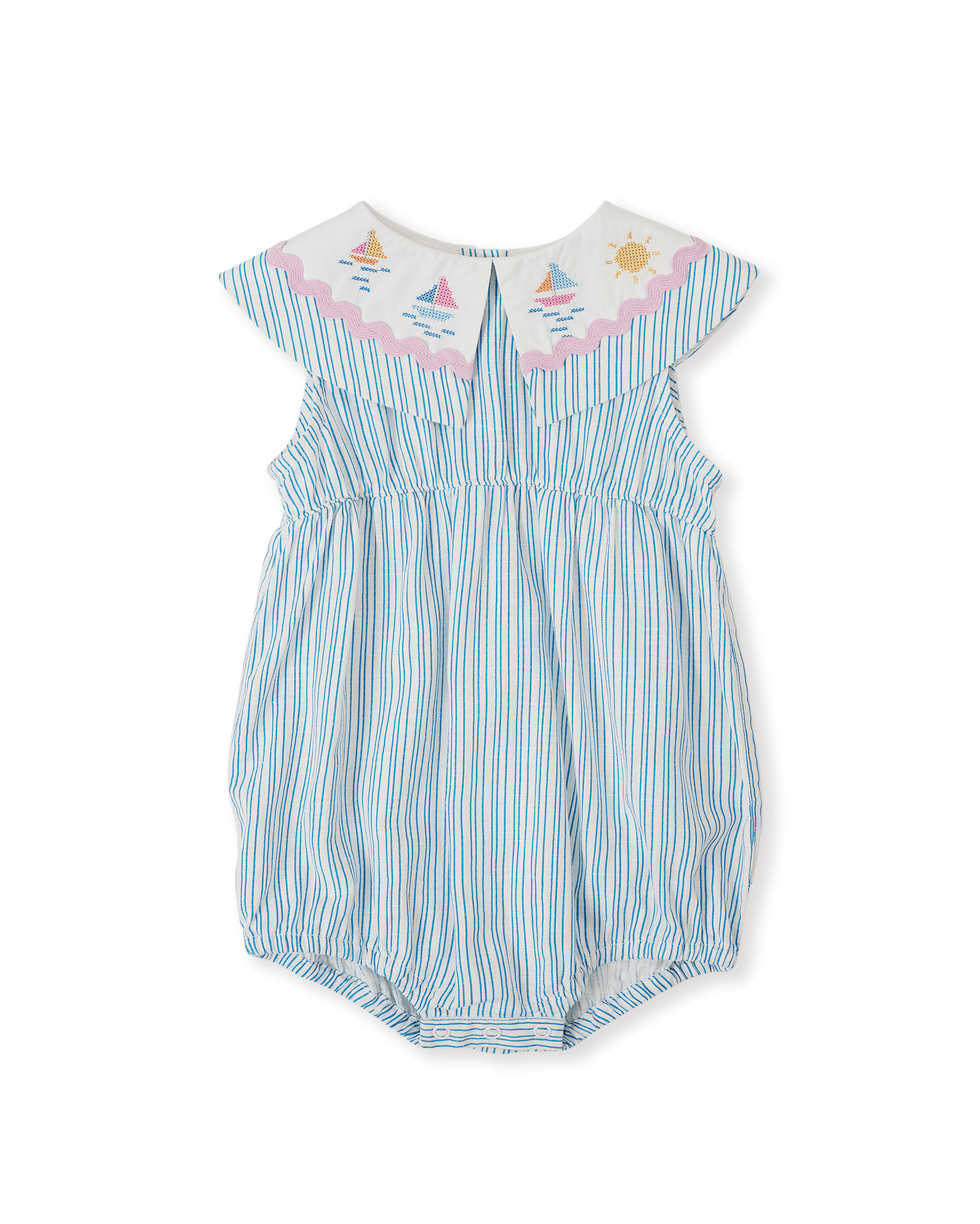 Goldie + Ace sailor stripe ava collared romper
