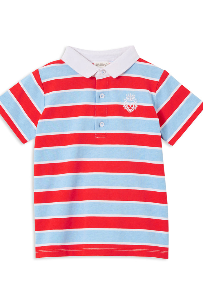 Milky Sailor Stripe Rugby Tee in Multi