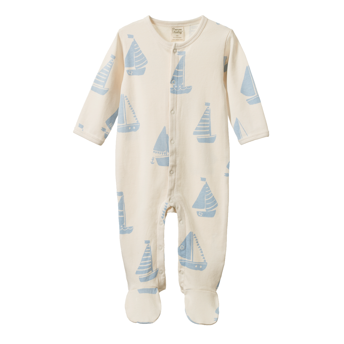Nature Baby Stretch & Grow suit in Regatta blue print
