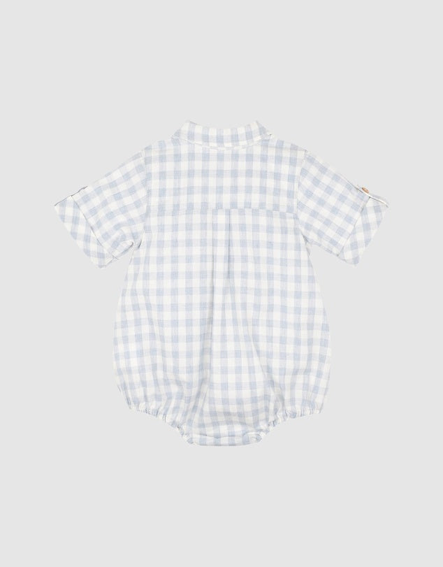 Bebe harry check shirt bodysuit in blue check