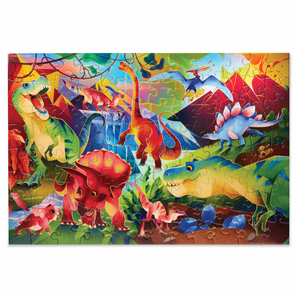 Crocodile Creek Holographic Puzzle 100pc Dinosaur World