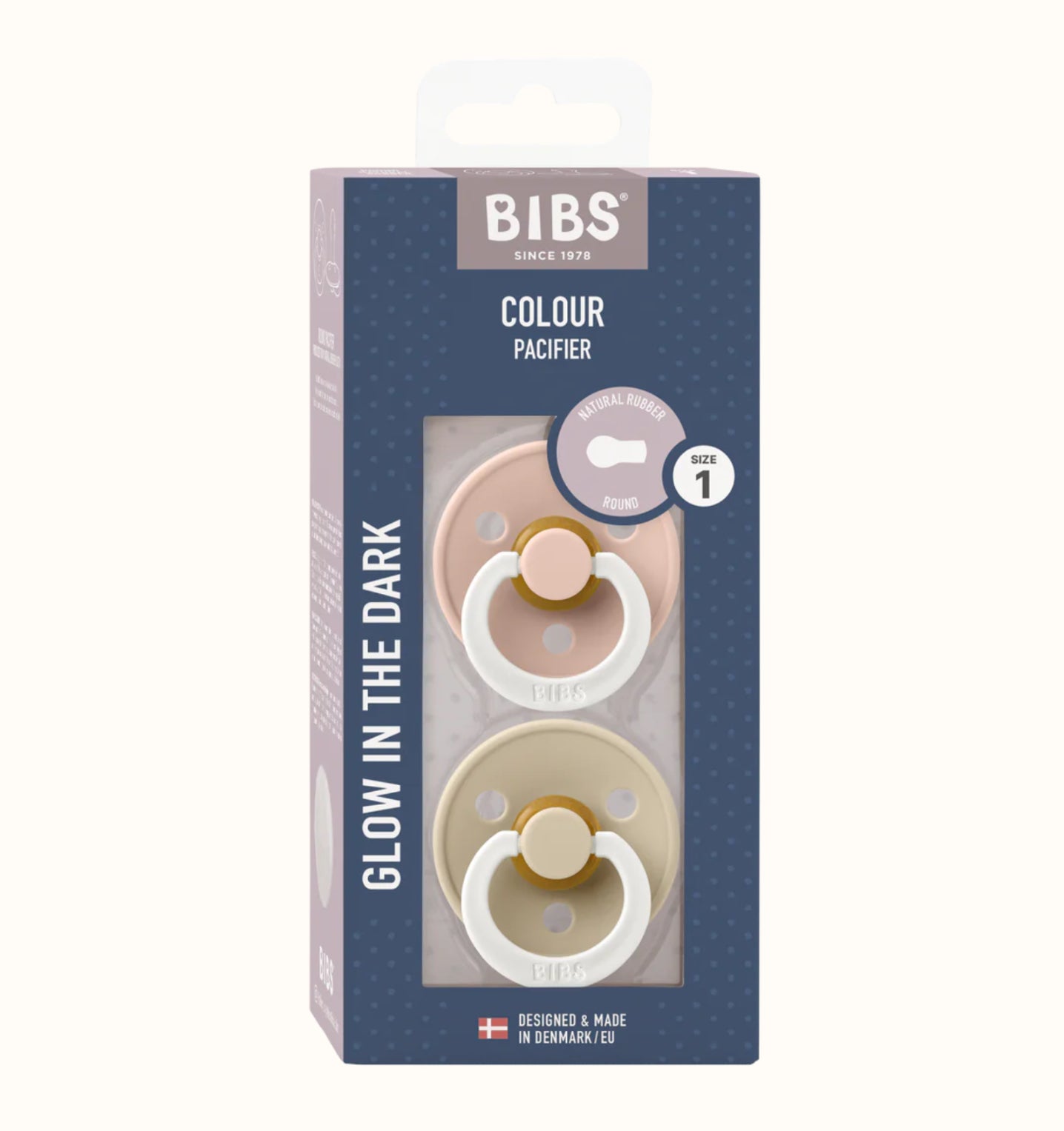 Bibs Dummies Night Glow 2 Pk Blush and Vanilla