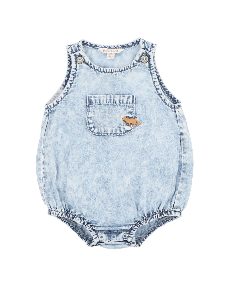 Bebe Acid Wash Denim Romper