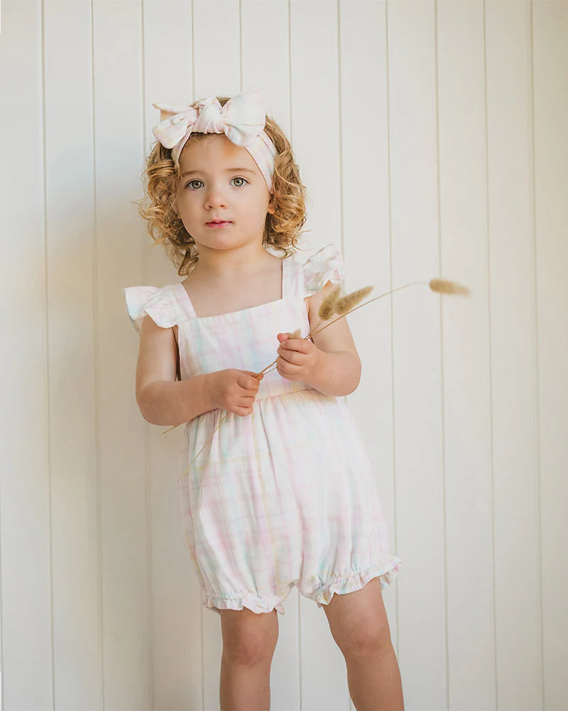 Bebe Madelyn Check Bodysuit romper