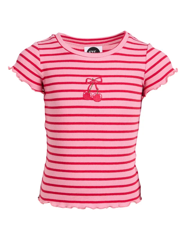 Eve Girl Lottie Rib Tee in Pink