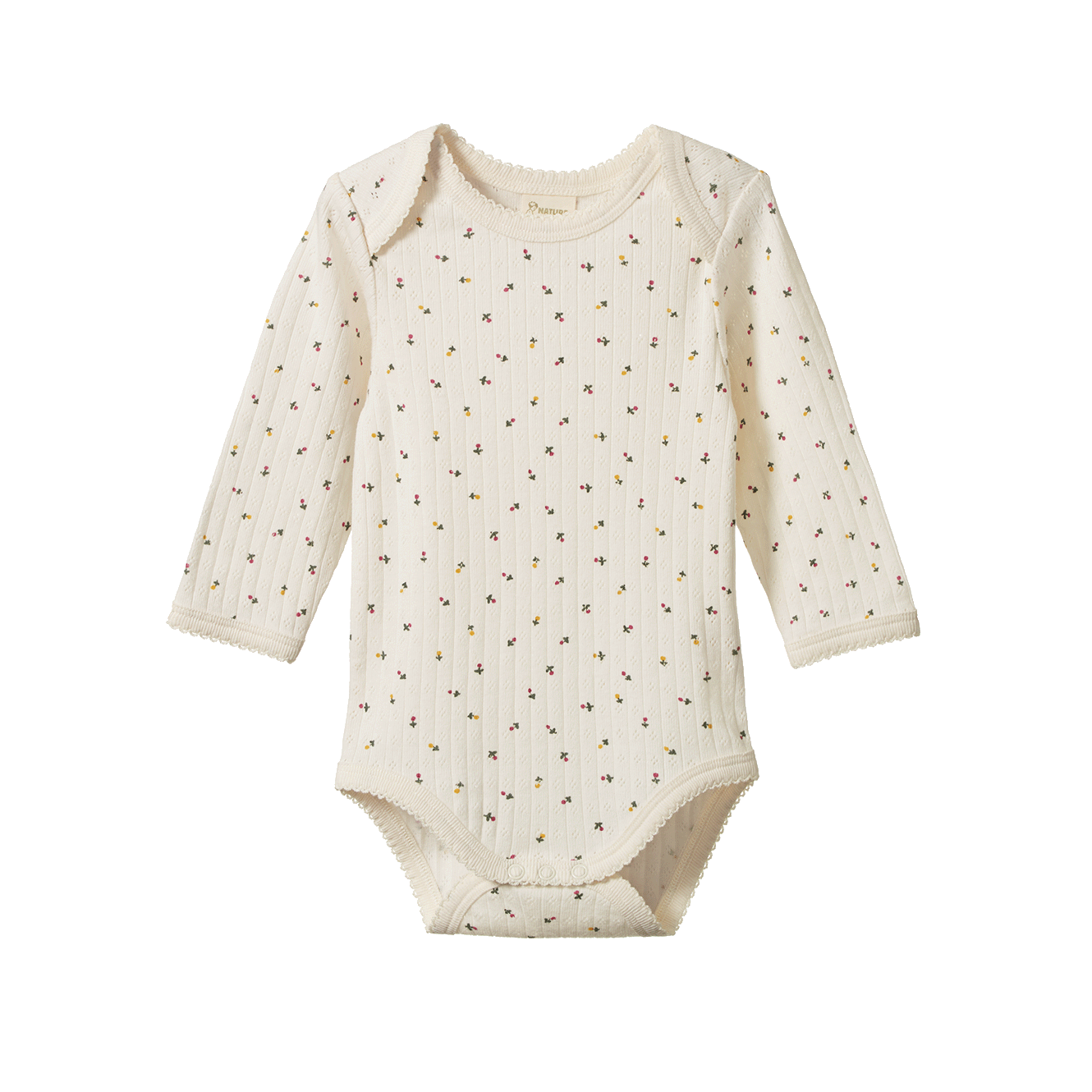 Nature Baby Long Sleeve Bodysuit Pointelle Aster Floral Print