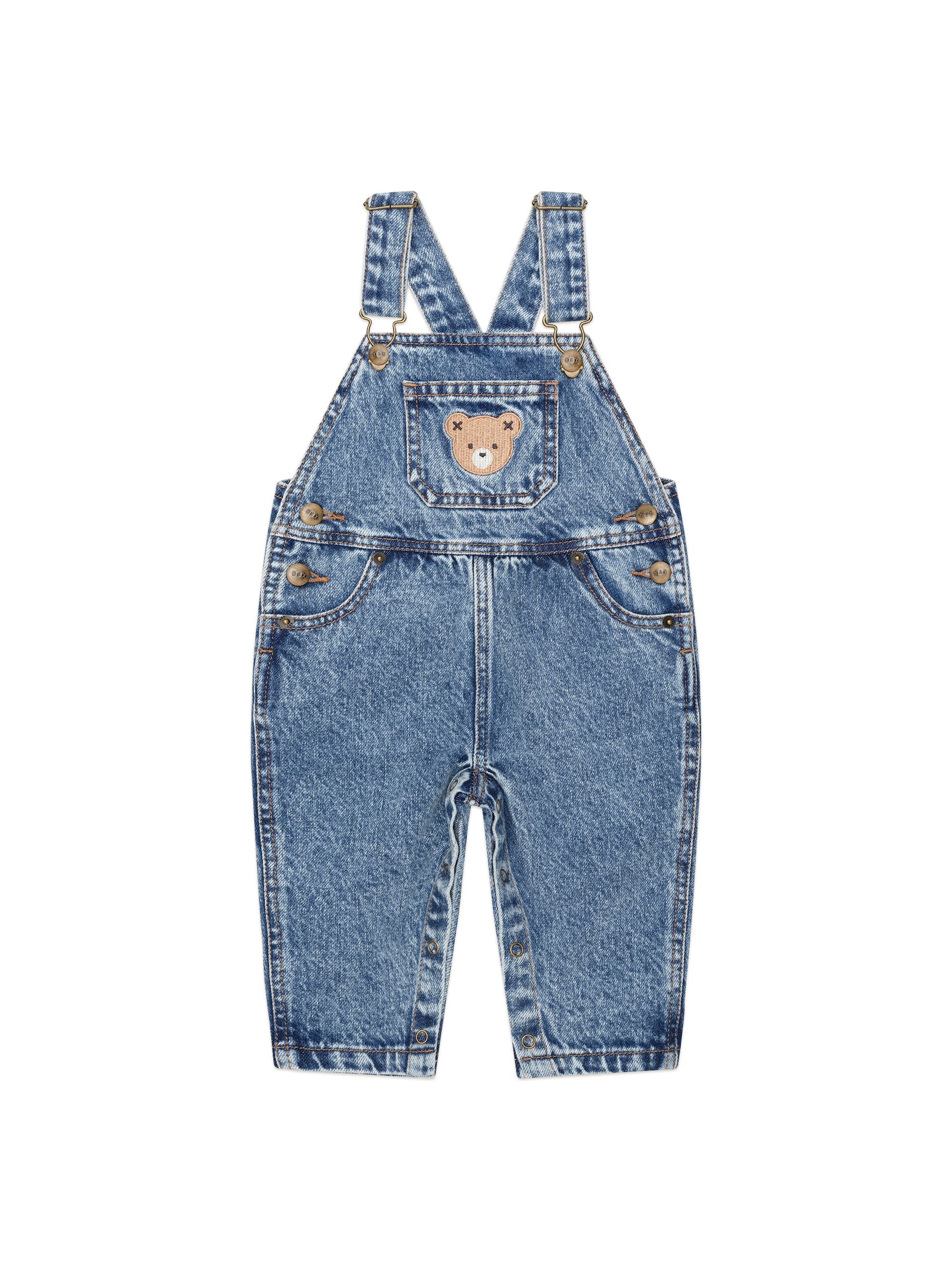 Huxbaby dreamy denim overalls in blue