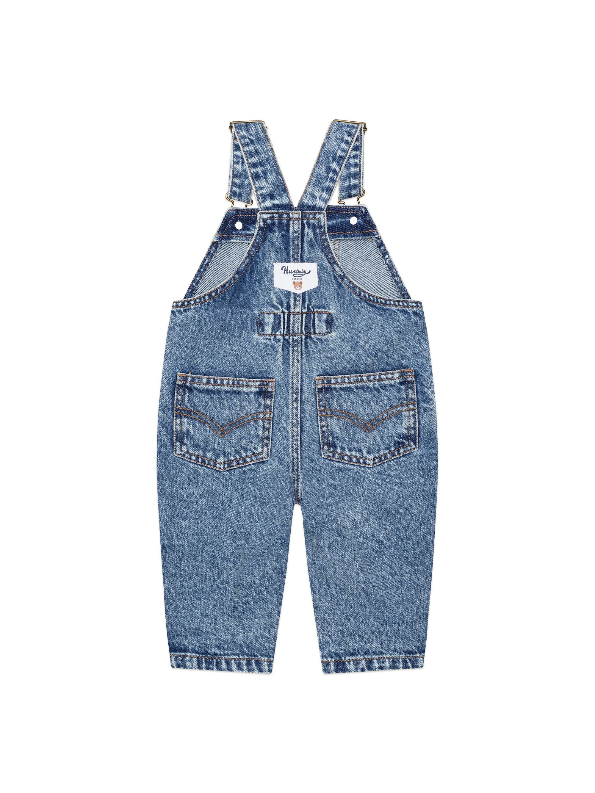 Huxbaby dreamy denim overalls in blue
