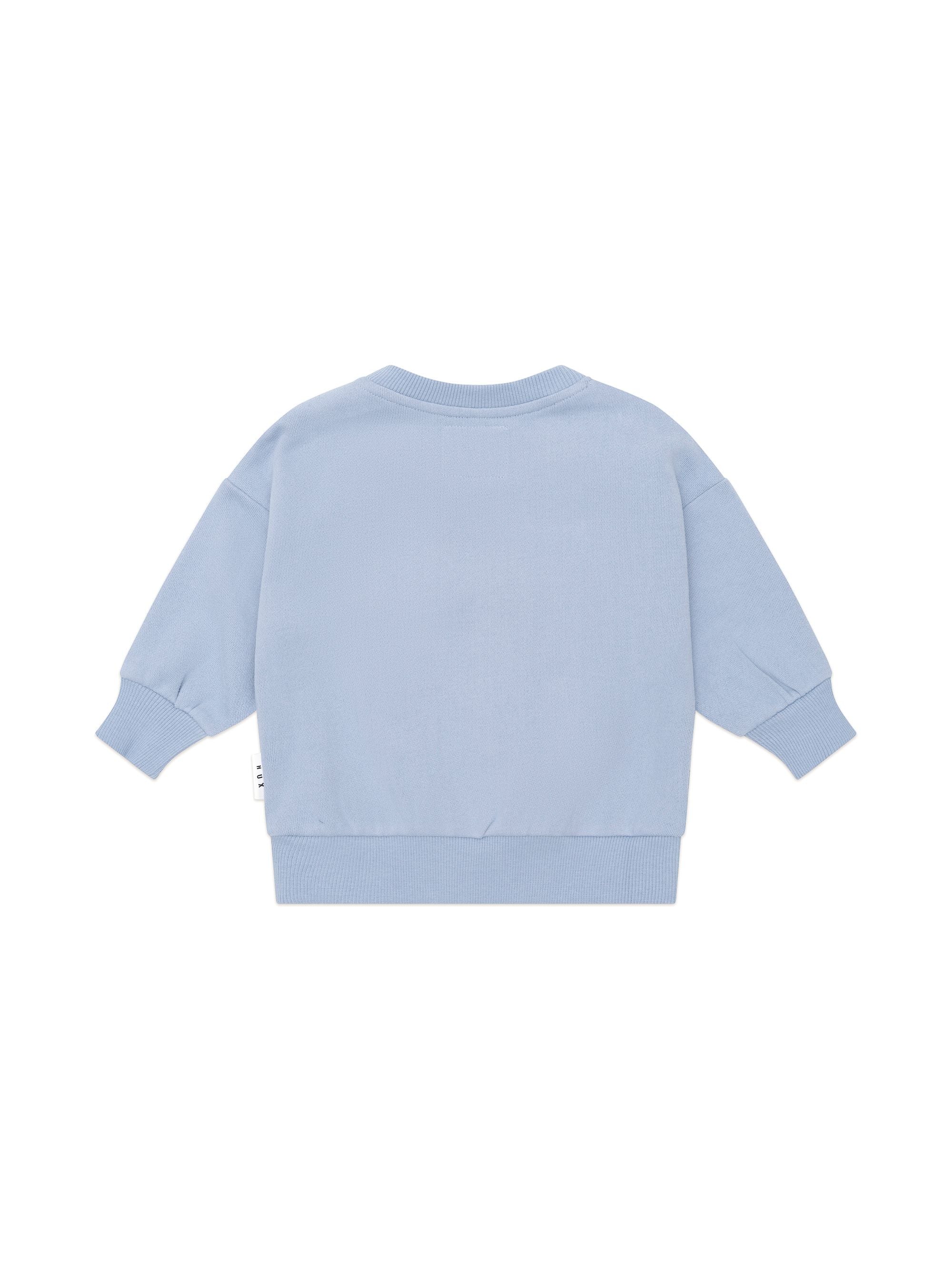 Huxbaby Stone Blue Furry Huxbear Sweatshirt in Blue