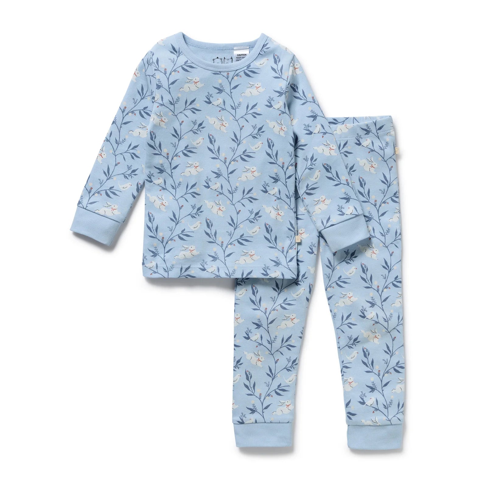 Wilson & Frenchy Organic Cotton Pyjamas Bunny Whistle in blue