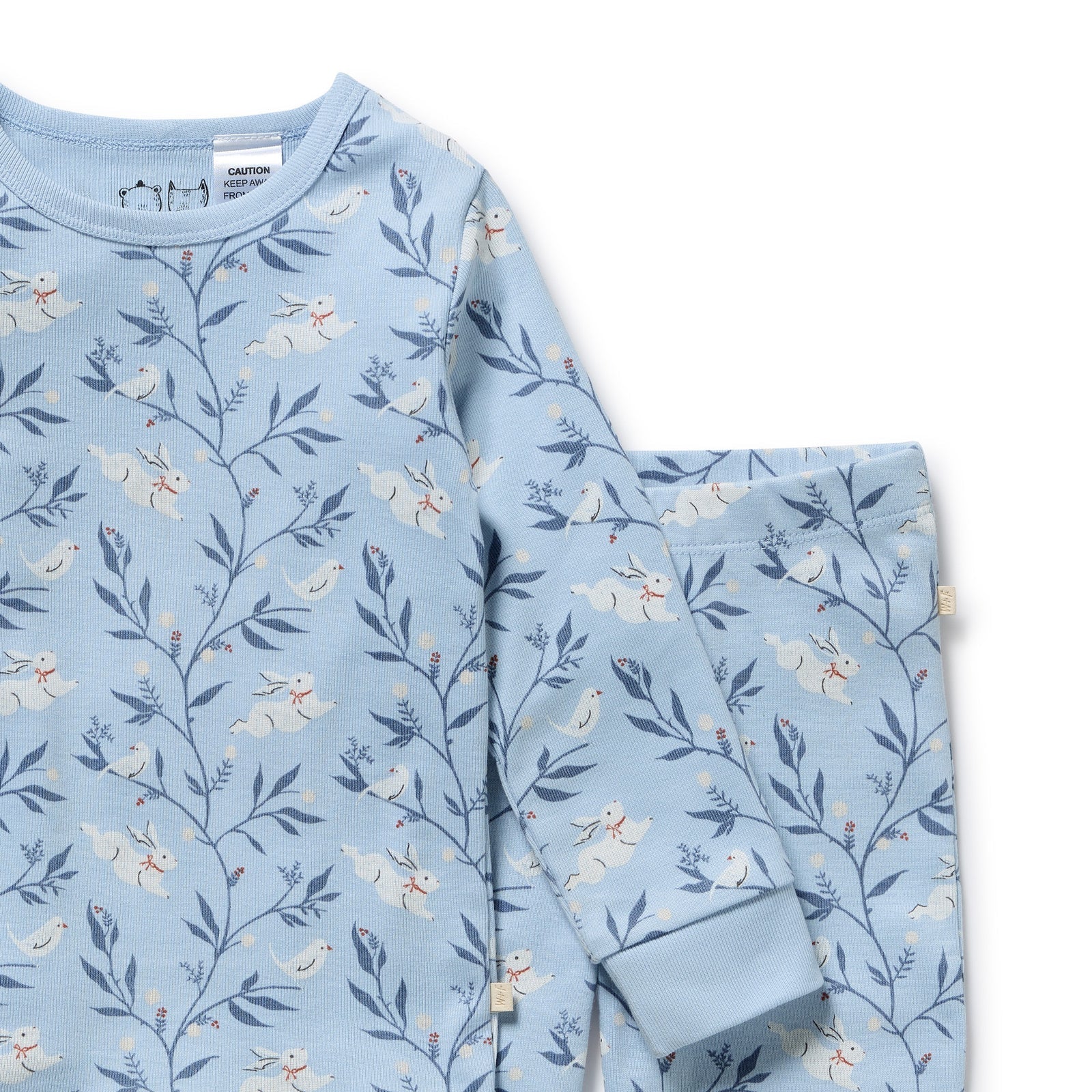Wilson & Frenchy Organic Cotton Pyjamas Bunny Whistle in blue