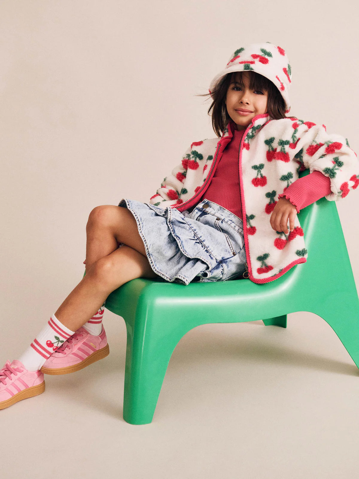 Huxbaby very Cherry Sherpa jacket