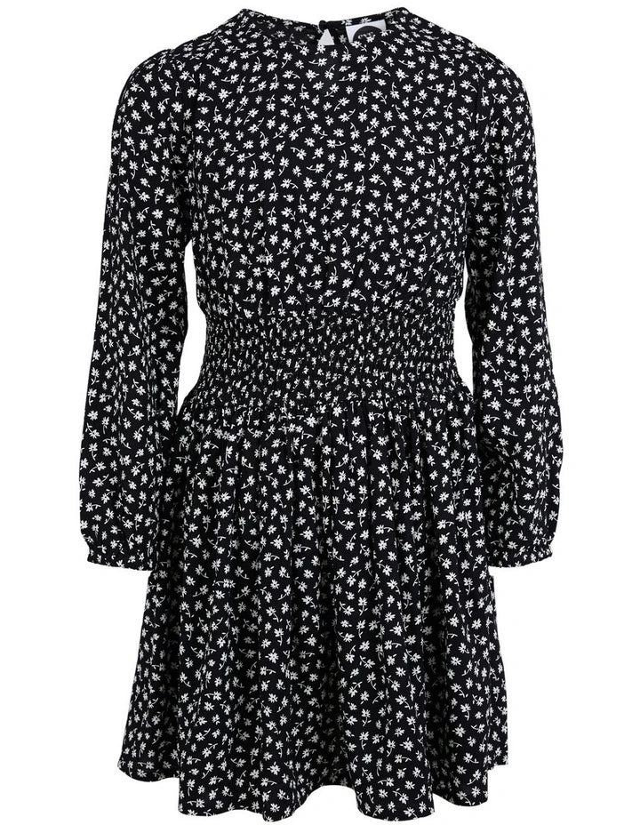 Eve Girl Eva Dress in black with white floral