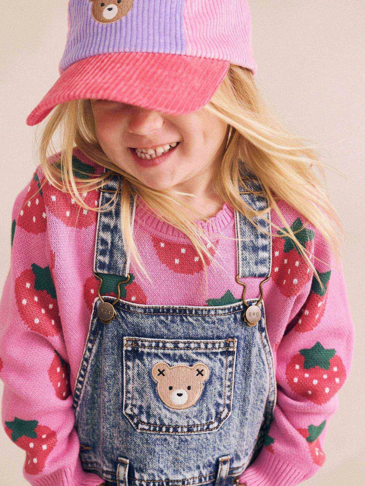 Huxbaby fields forever pullover in strawberry print