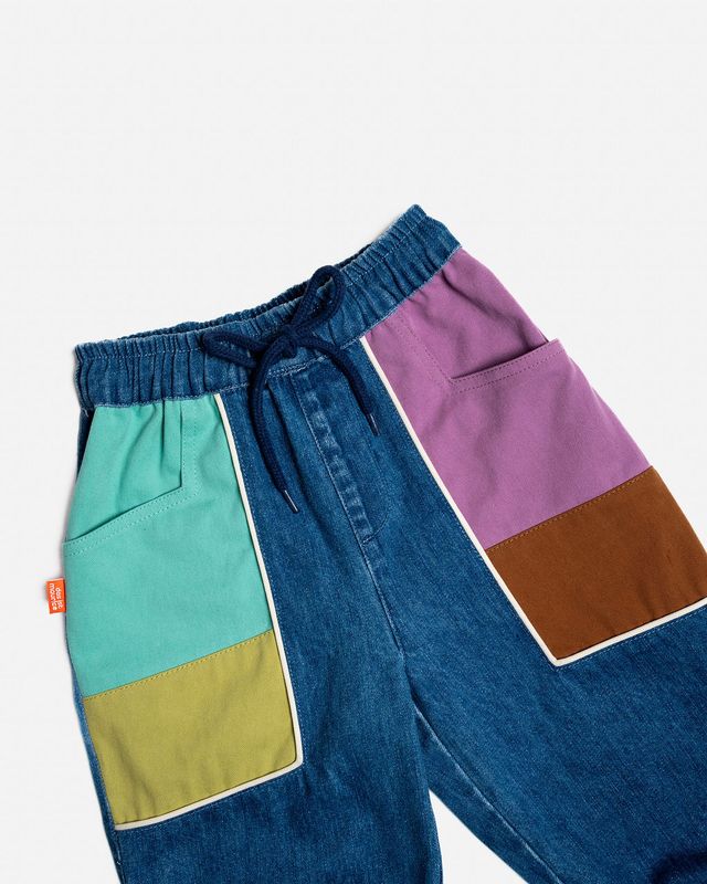 Das ist Maurice denim barrel pants in colour block