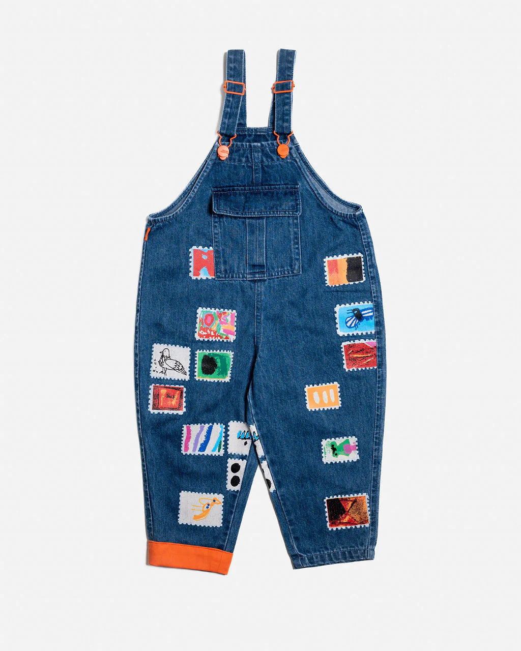 Das Ist Maurice denim overalls stamps dinos