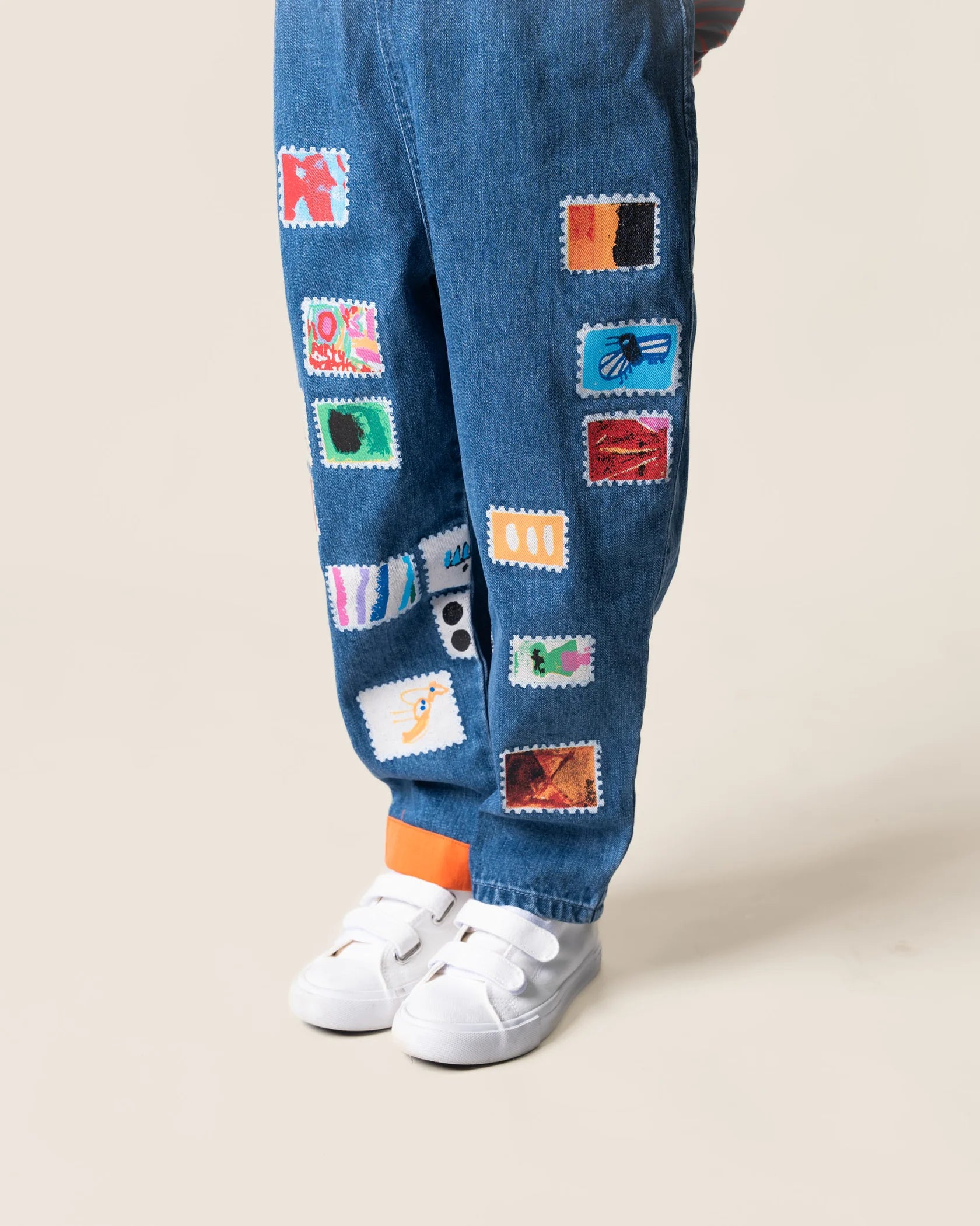 Das Ist Maurice denim overalls stamps dinos