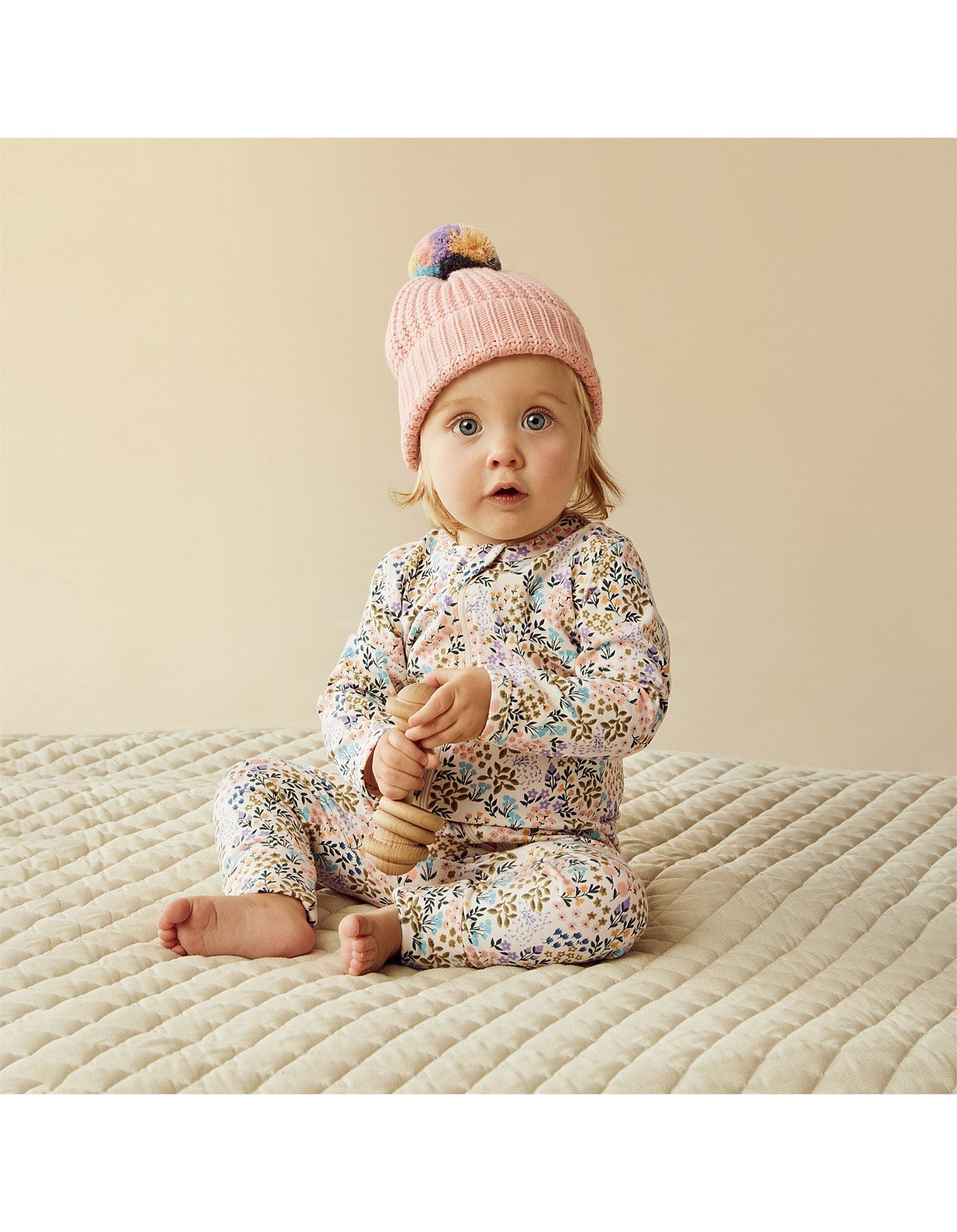 Wilson & Frenchy Tiny Bloom Organic Zipsuit with Feet
