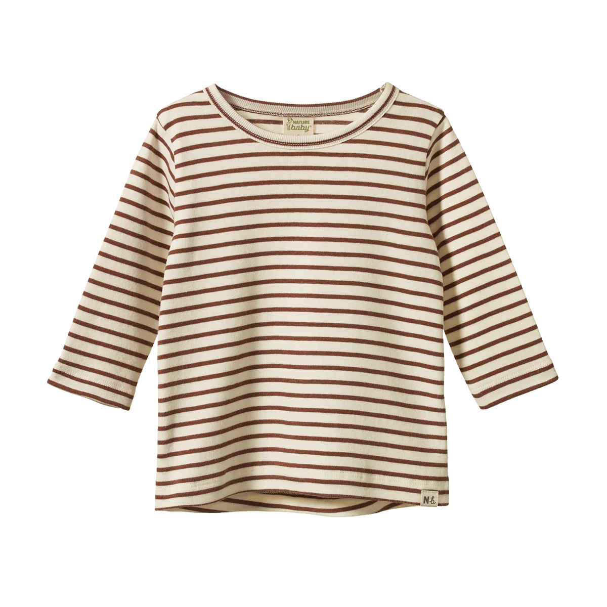 Nature Baby Long Sleeve River Tee in Pinecone Sailor Stripe