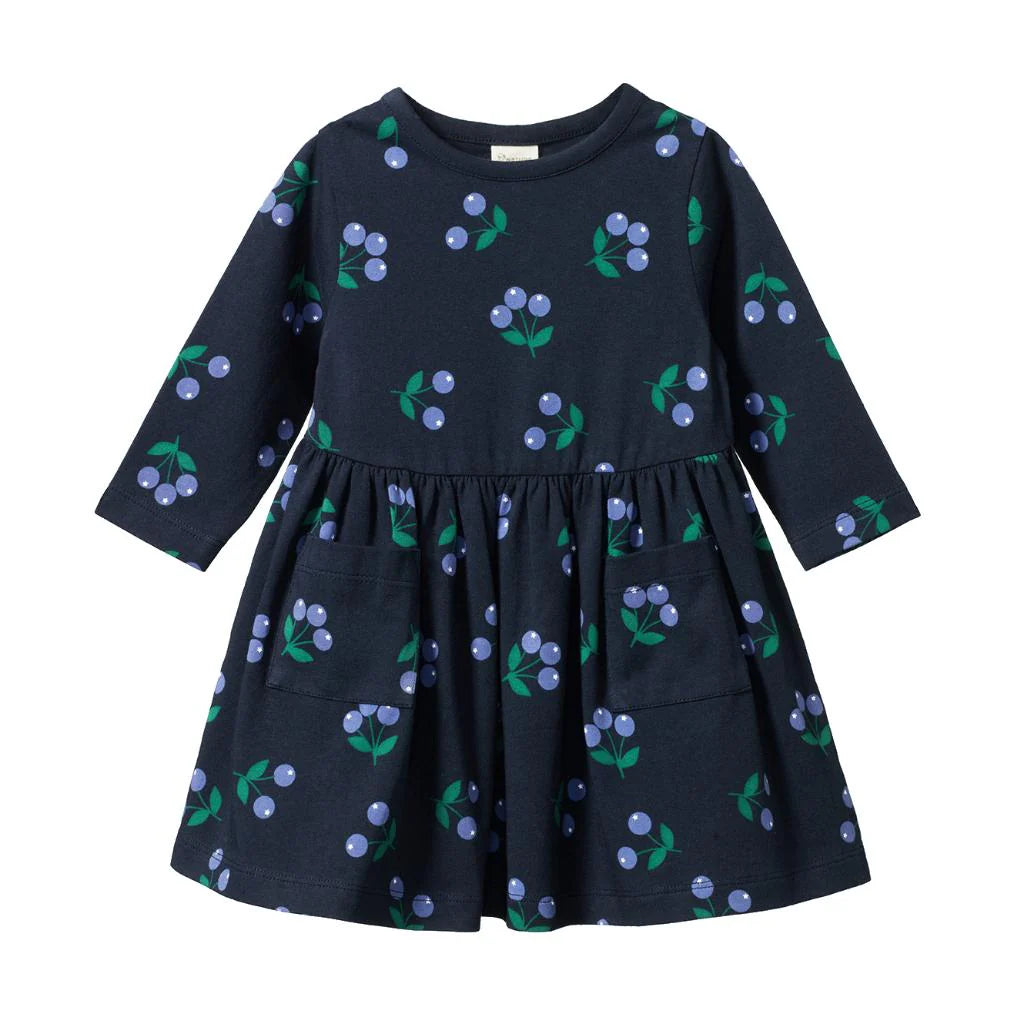 Nature Baby Mabel Dress in Winter Berry Natural Print