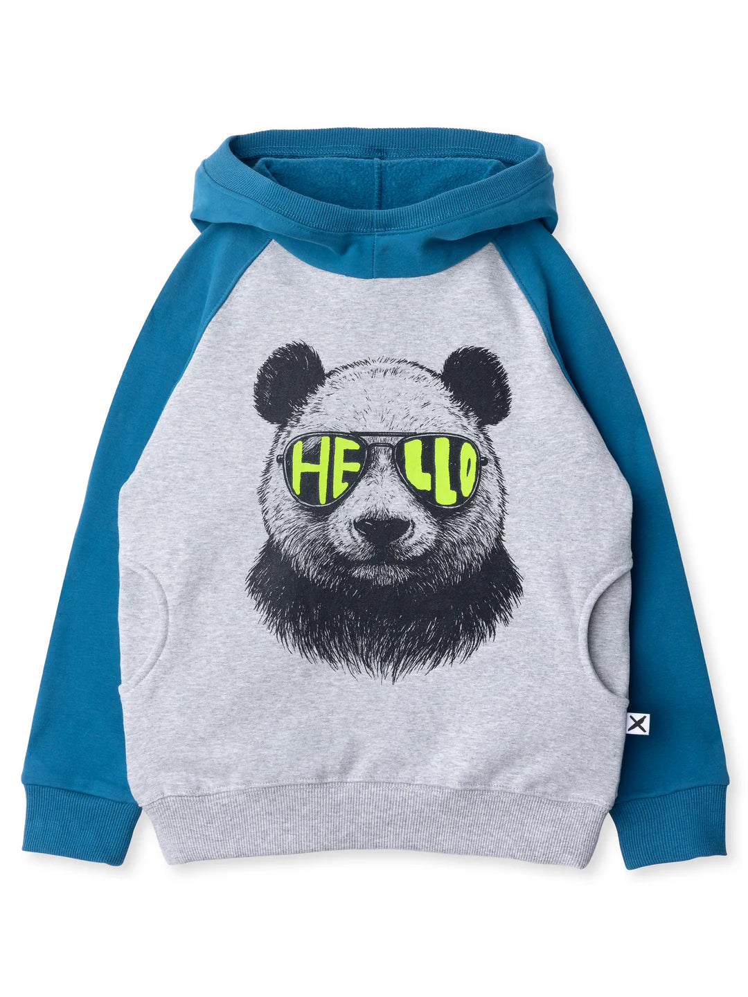 Minti rad panda furry hood in grey