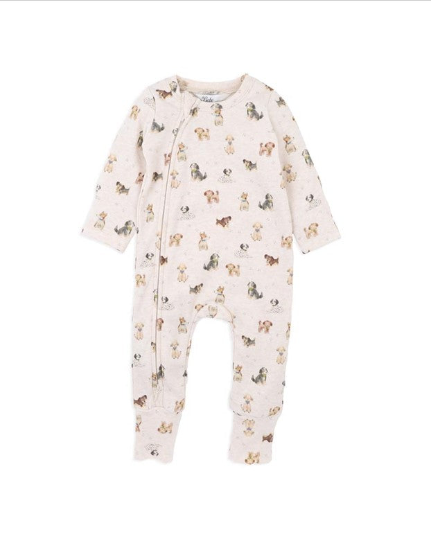 BEBE SAFARI ORGANIC LS ZIPSUIT
