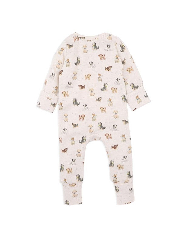 BEBE SAFARI ORGANIC LS ZIPSUIT