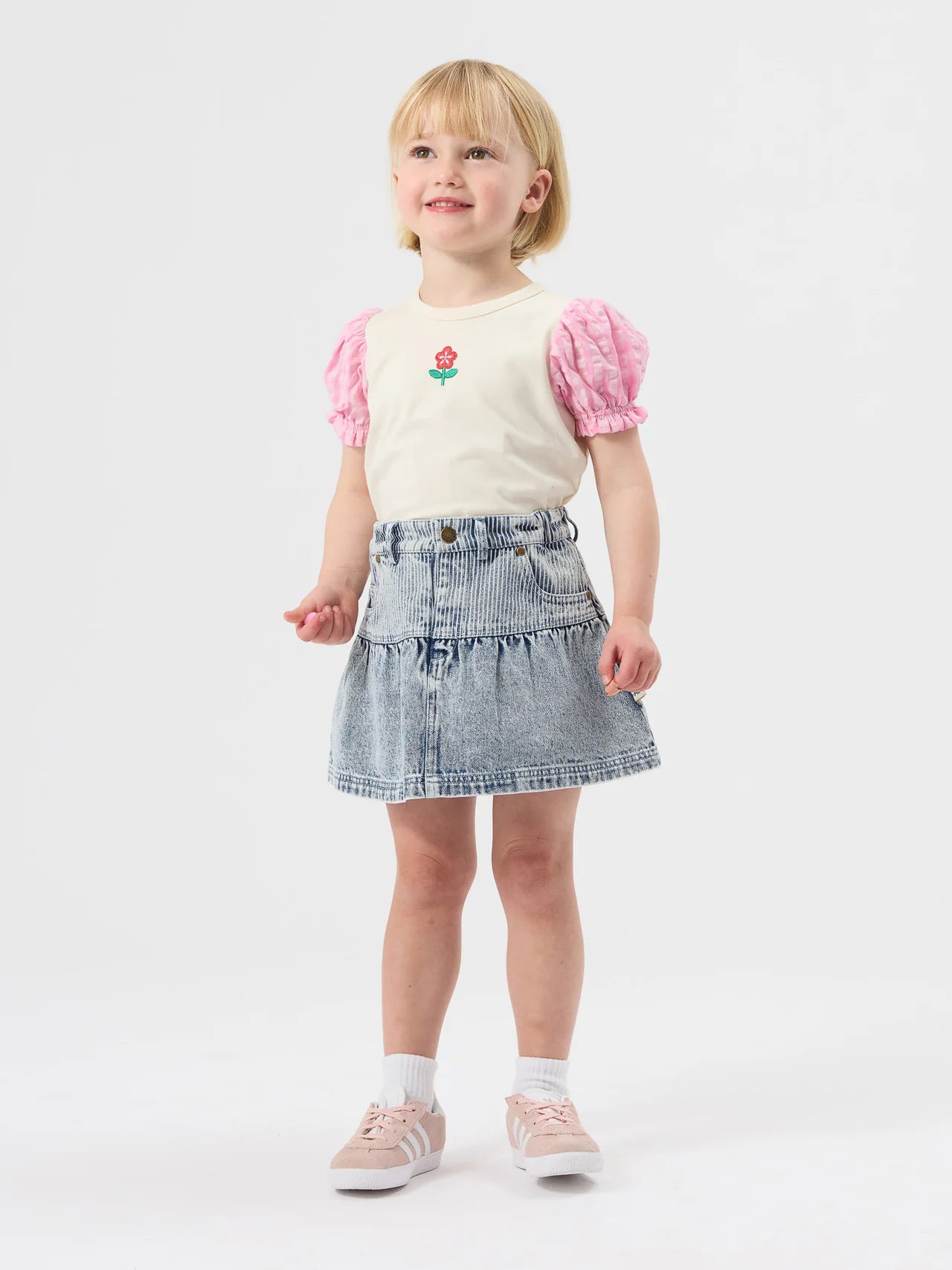 Goldie & Ace Gingham Puff Sleeve Top